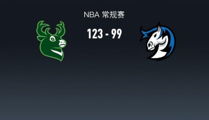 NBA战报：雄鹿123-99大胜独行侠，莱恩-罗林斯24+7+9